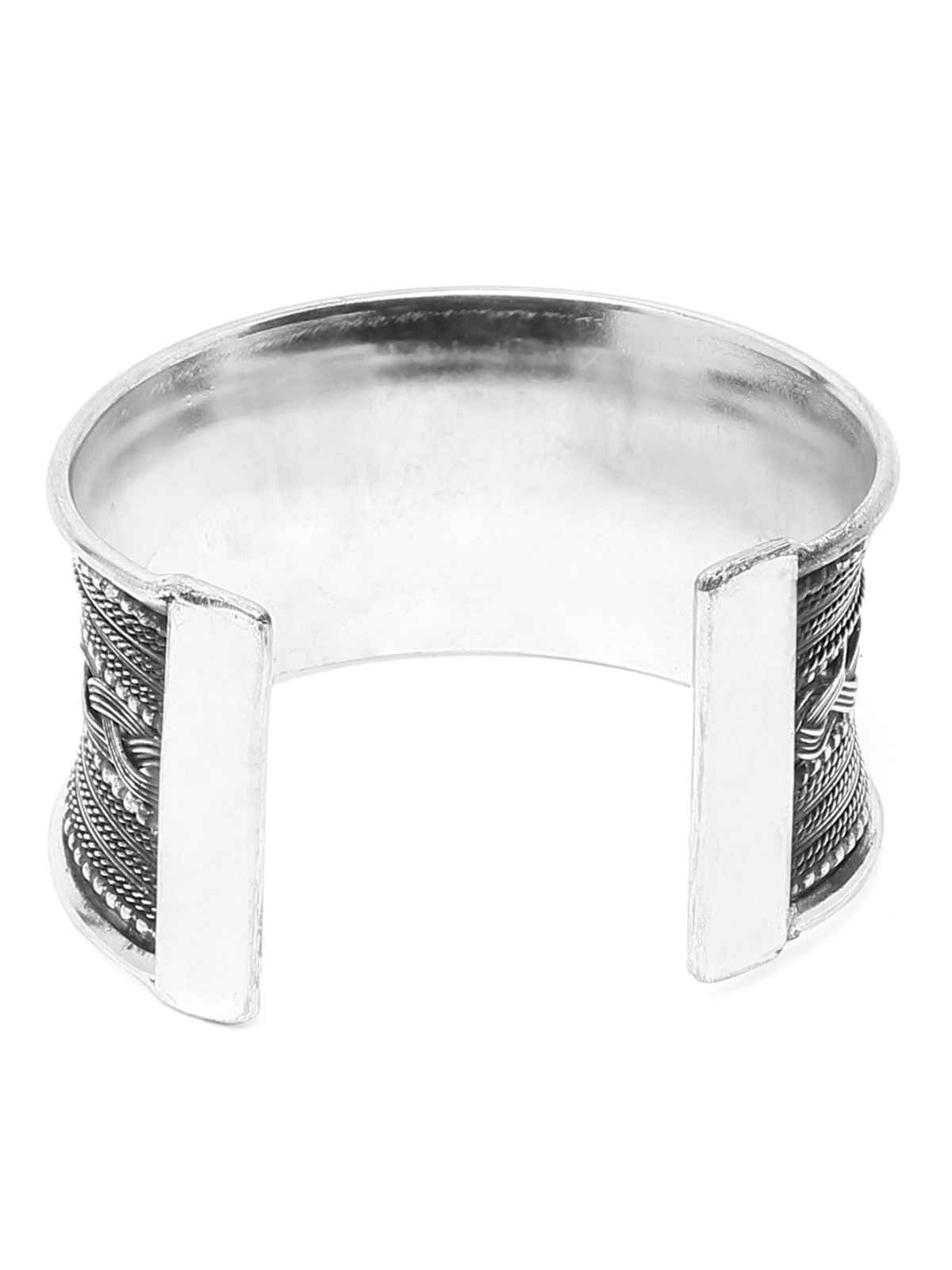 Youbella Jewellery Celebrity Inspired Silver Plated Cuff Bracelet For Girls And Women(Ybbn - 91941)