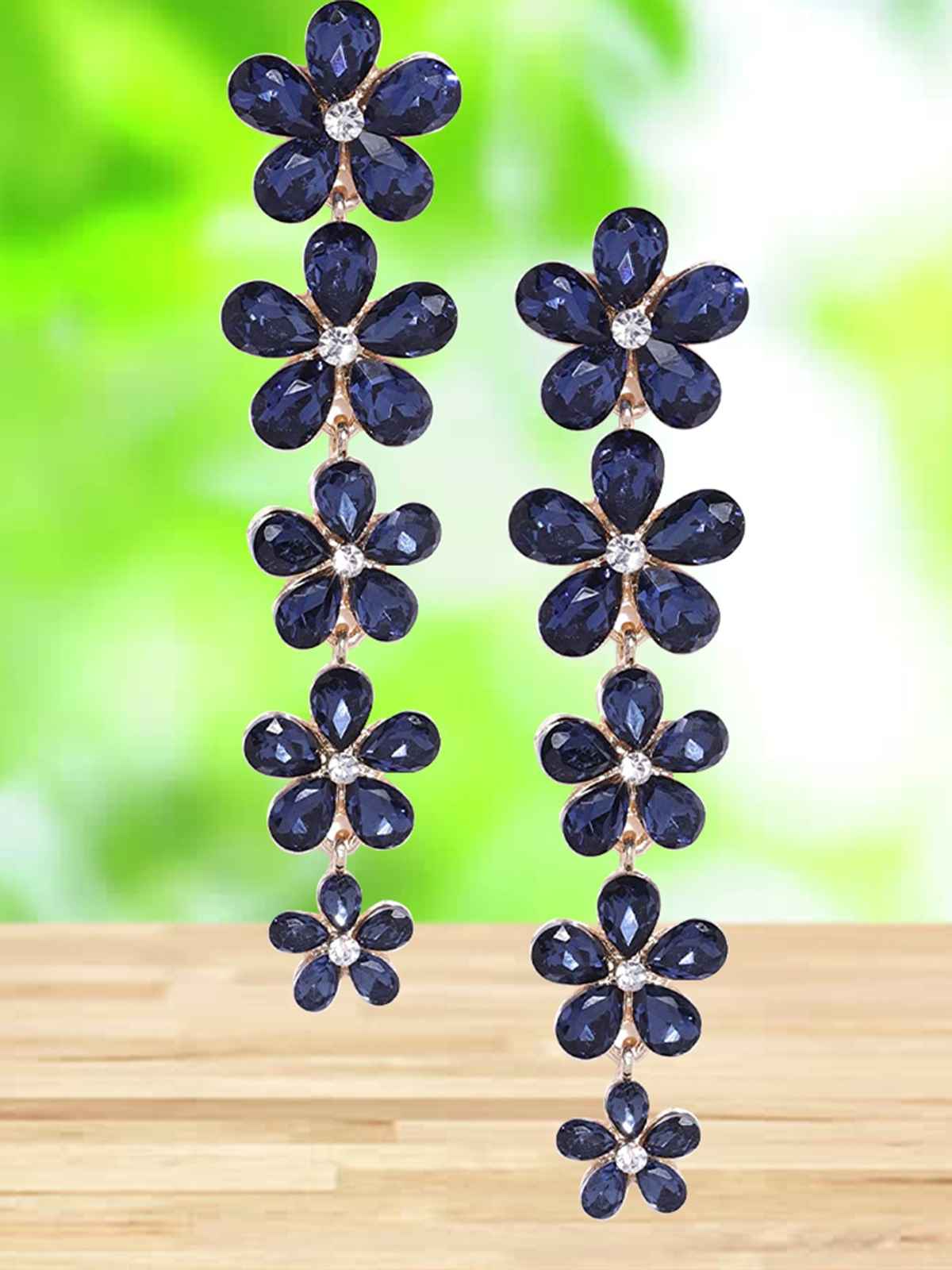 Youbella Aaa Swiss Zircon Earings Fashion Earrings For Girls And Women (Blue)(Ybear - 32178)