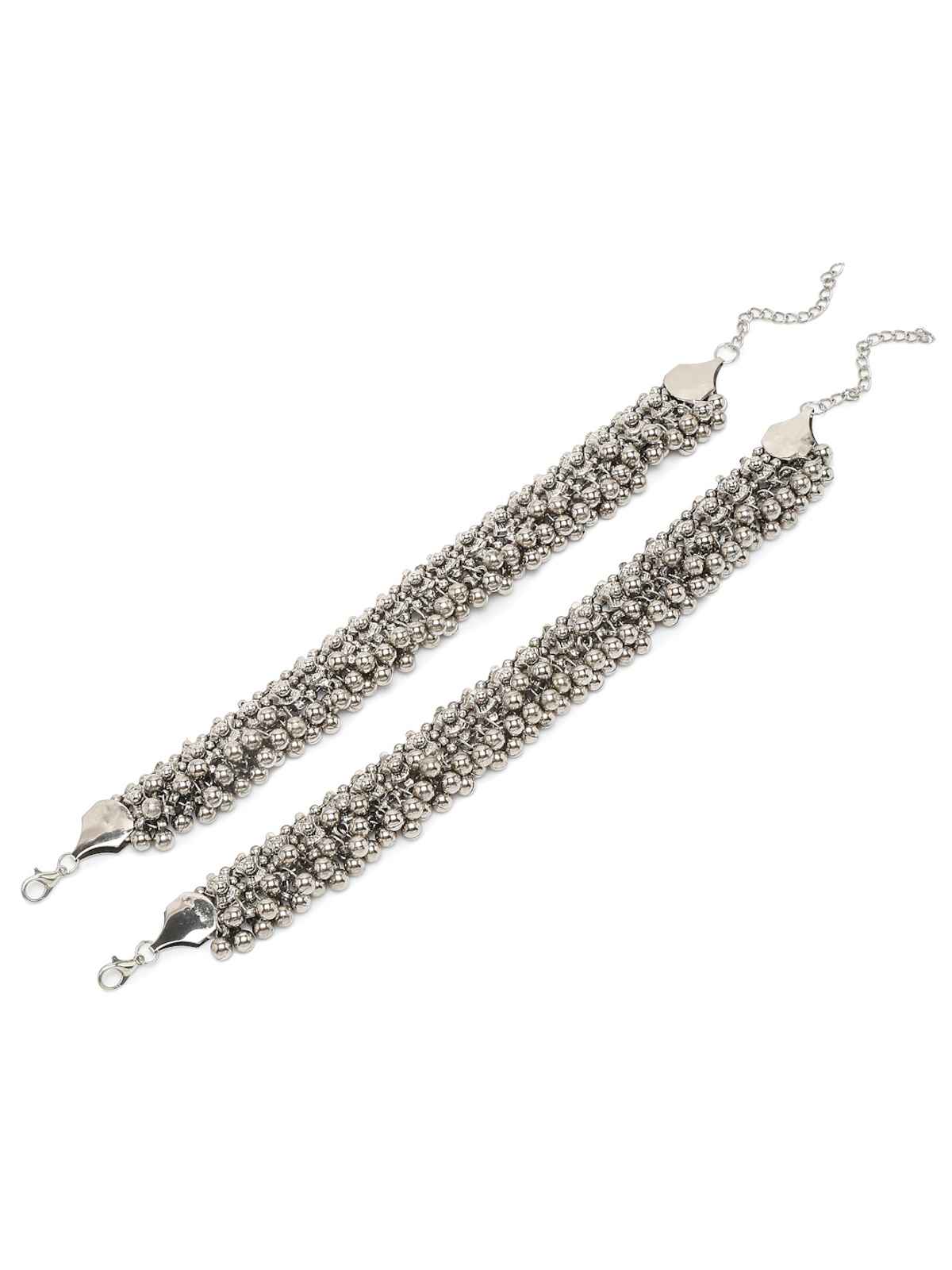 Youbella Jewellery German Tribal Stylish Handmade Anklets For Girls And Women (Silver)(Ybank - 60026)