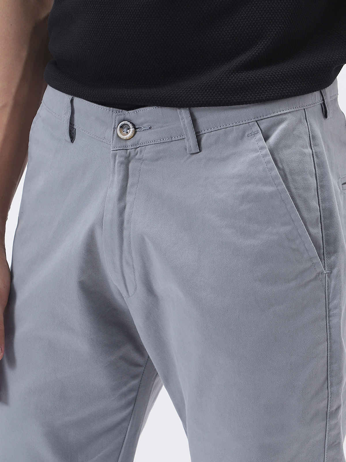 Urbano Fashion Men's Chinos Trousers Cotton Slim Fit Casual Stretch | Light Blue | 34