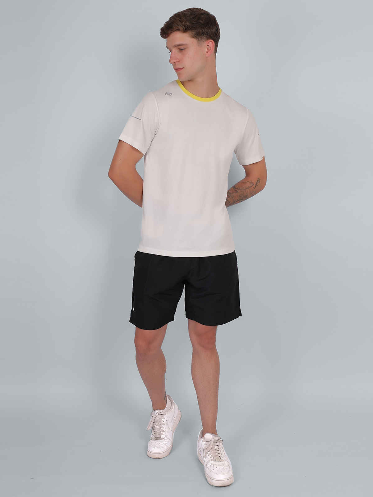 Dida Men's Sports T-shirt | Regular Comfortable Stretchable Dry-Fit | White - XL