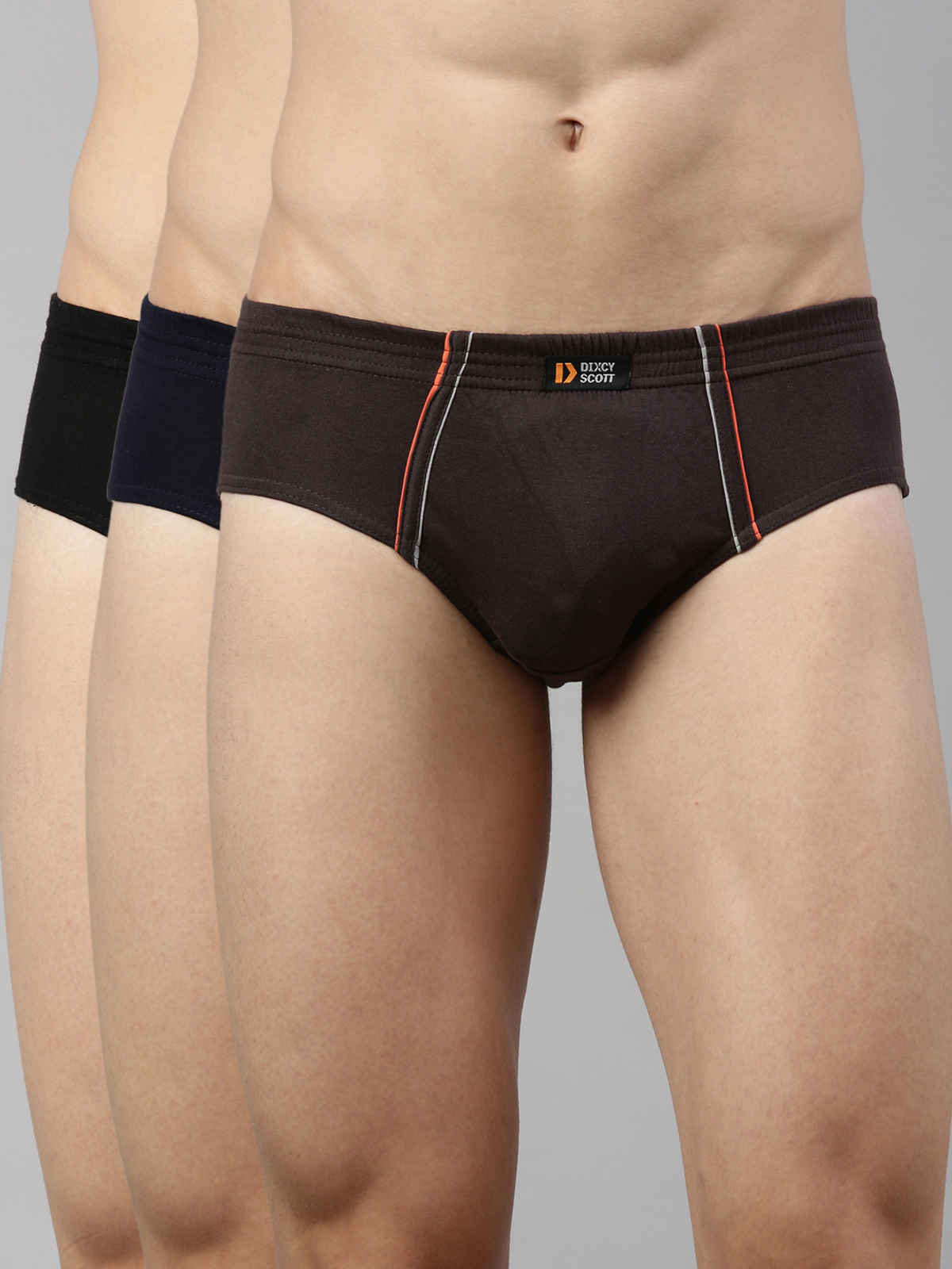 Dixcy Scott Originals Men'S Brief Snug Fit Solid Innerwear (Multicolor-Pack Of 3)