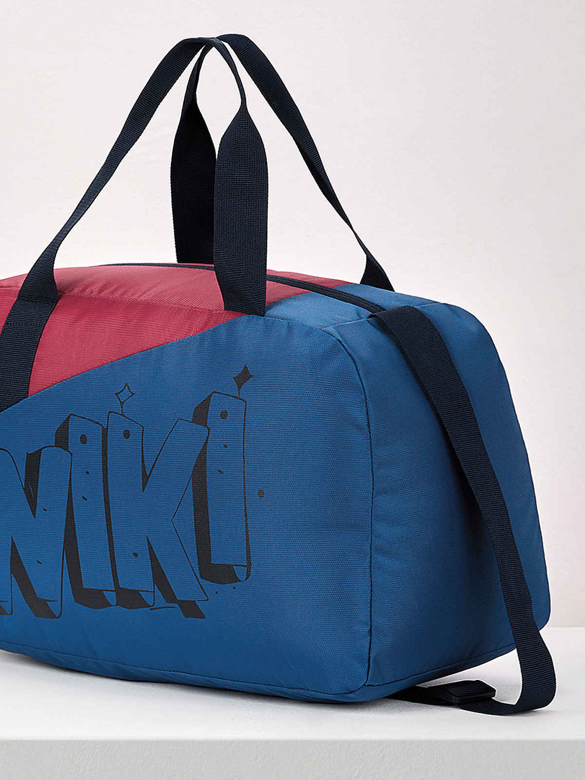 Wildcraft Unisex Color Block Polyester Duffel Bag | Blue and Red - 22 cm