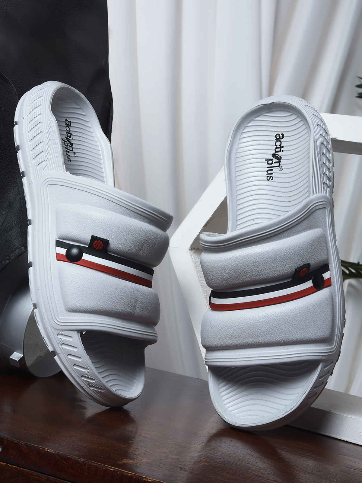 Action Sliders For Men | Ontm-44 Light Grey - UK-6