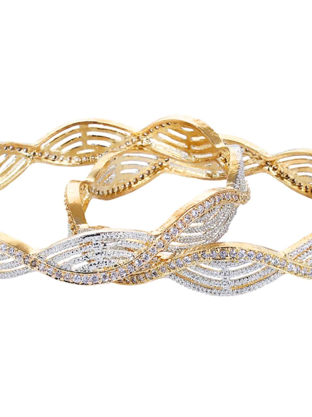 Youbella Traditional Jewellery Gold Plated And Ad Bangle Set For Women (Golden)(Ybbn - 9010B - 2.8)