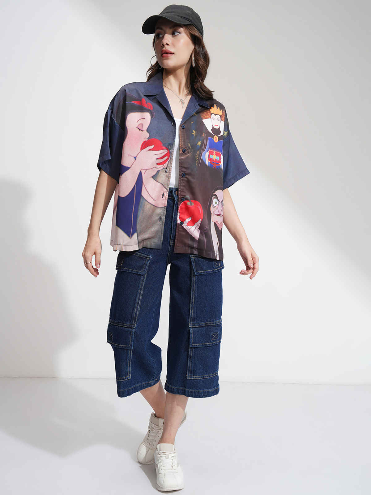 Tokyo Talkies Disney Women's Disney Snowhite Satin Shirt | Blue - M