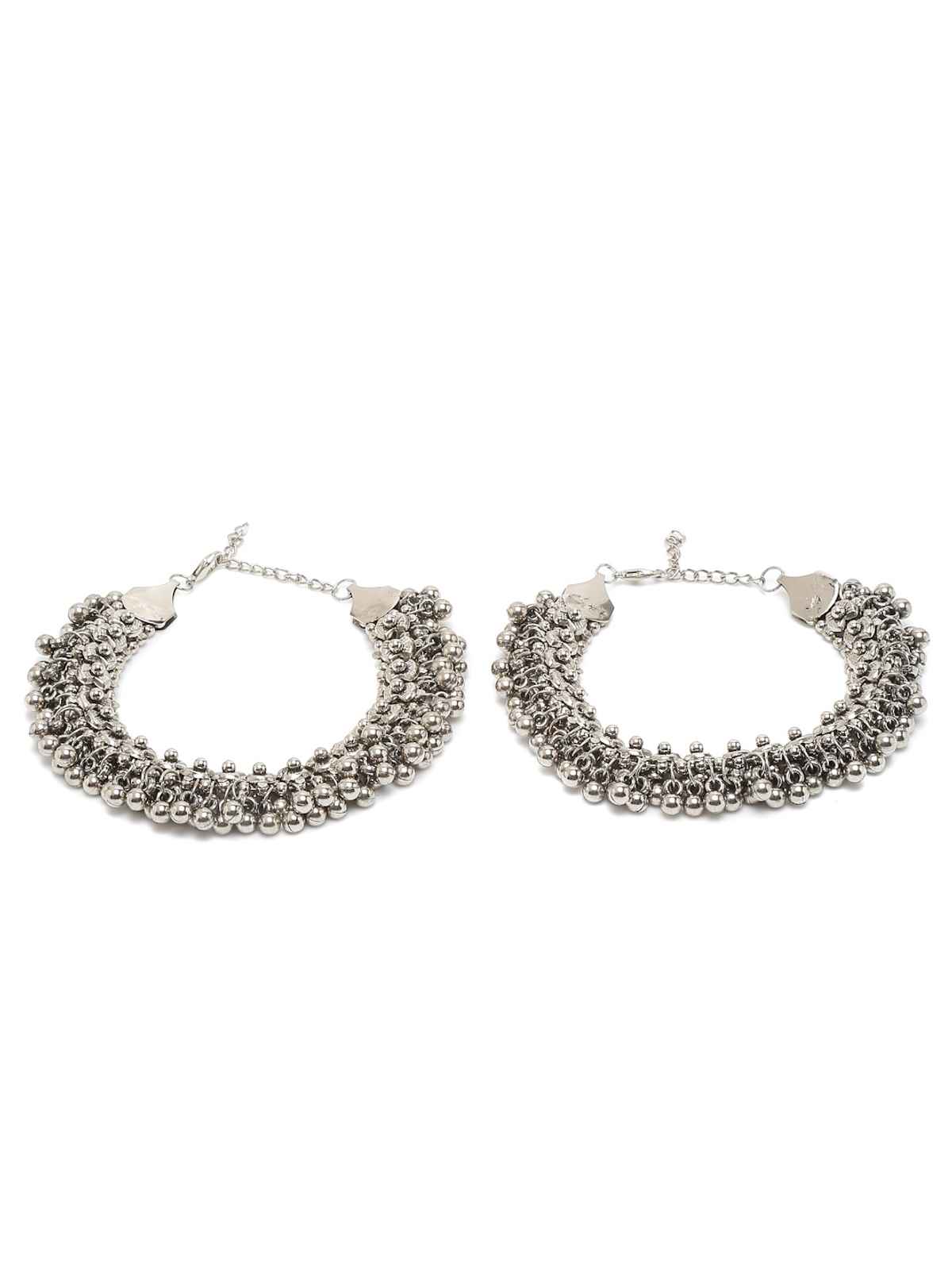 Youbella Jewellery German Tribal Stylish Handmade Anklets For Girls And Women (Silver)(Ybank - 60026)