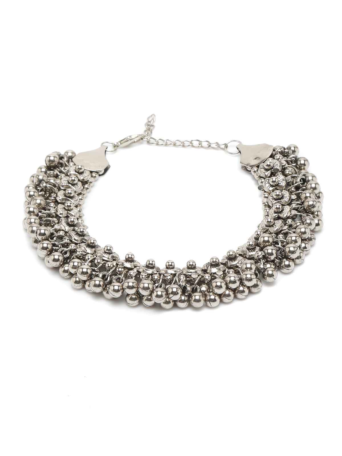 Youbella Jewellery German Tribal Stylish Handmade Anklets For Girls And Women (Silver)(Ybank - 60026)