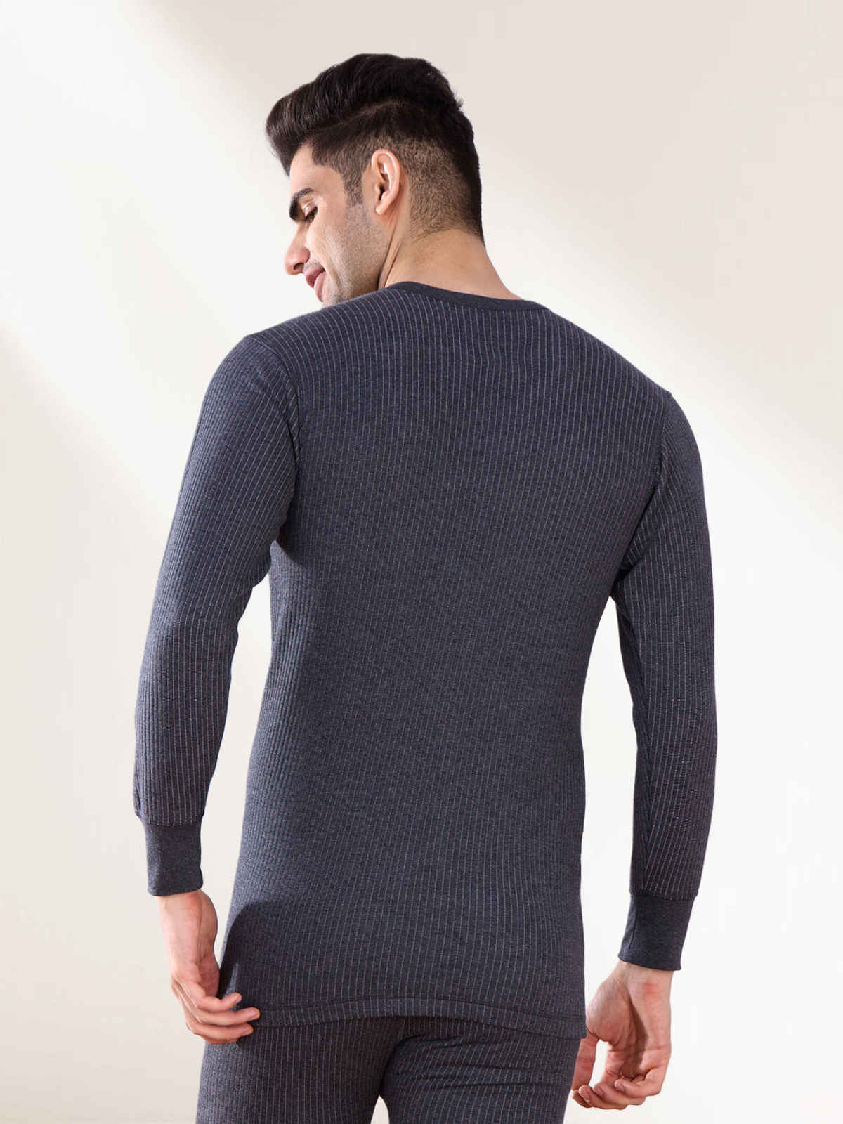 Lux Inferno V|Neck Thermal Top For Men | Charcoal | 80 | S