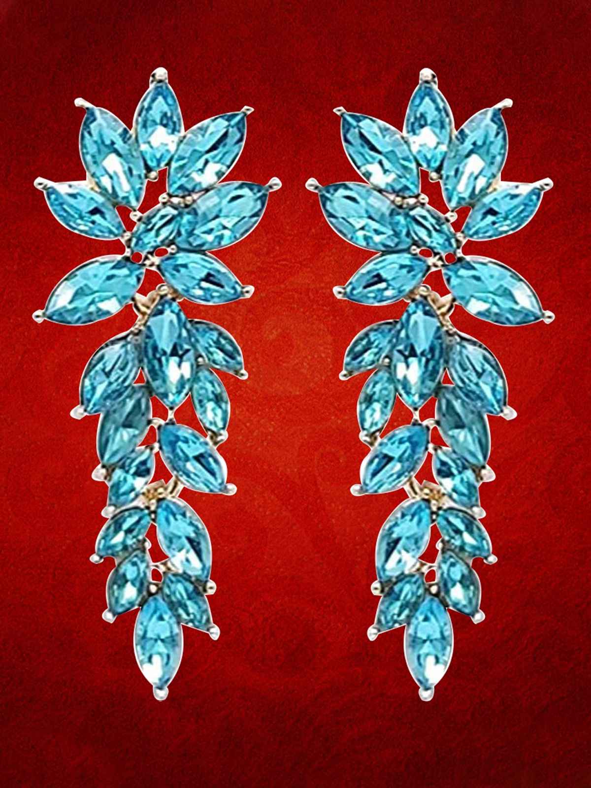 Youbella Jewellery Earrings For Women Crystal Earrings For Girls And Women (Aqua Blue)(Ybear - 32433)