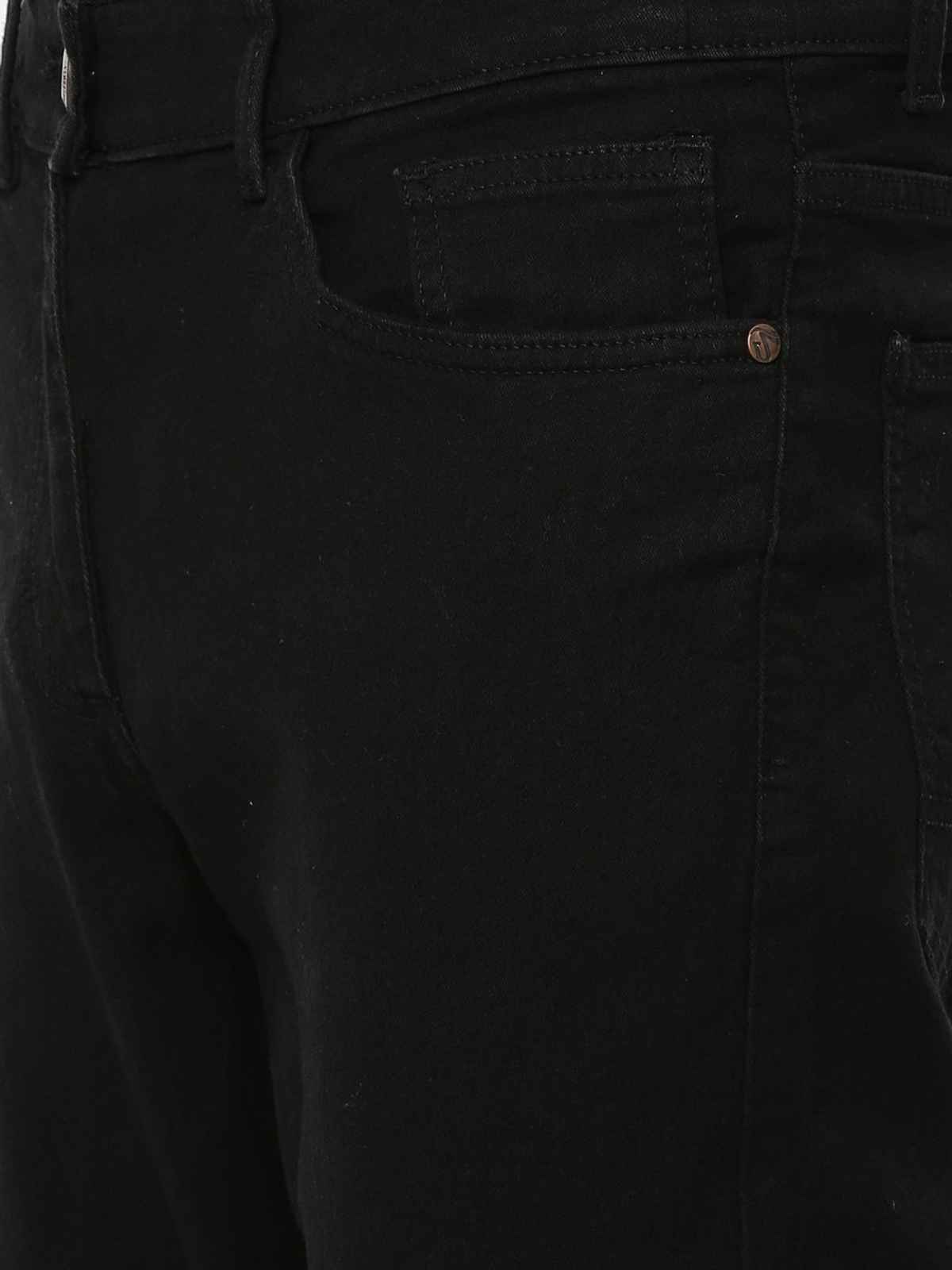 The Indian Garage Co Slim Fit Solid Casual Jeans | Black - 32