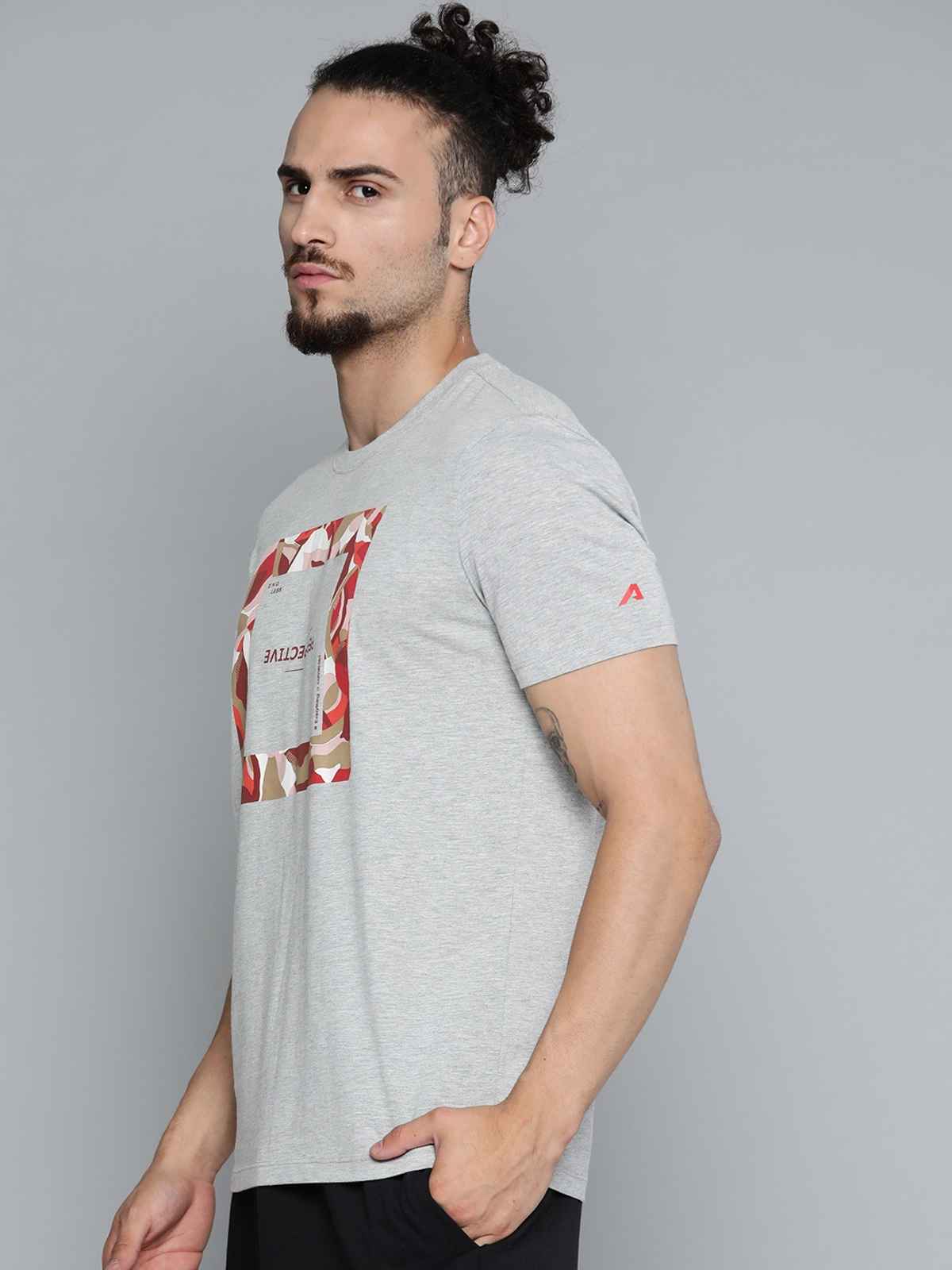 Alcis Men's Round Neck T-shirt | Light Grey - XL