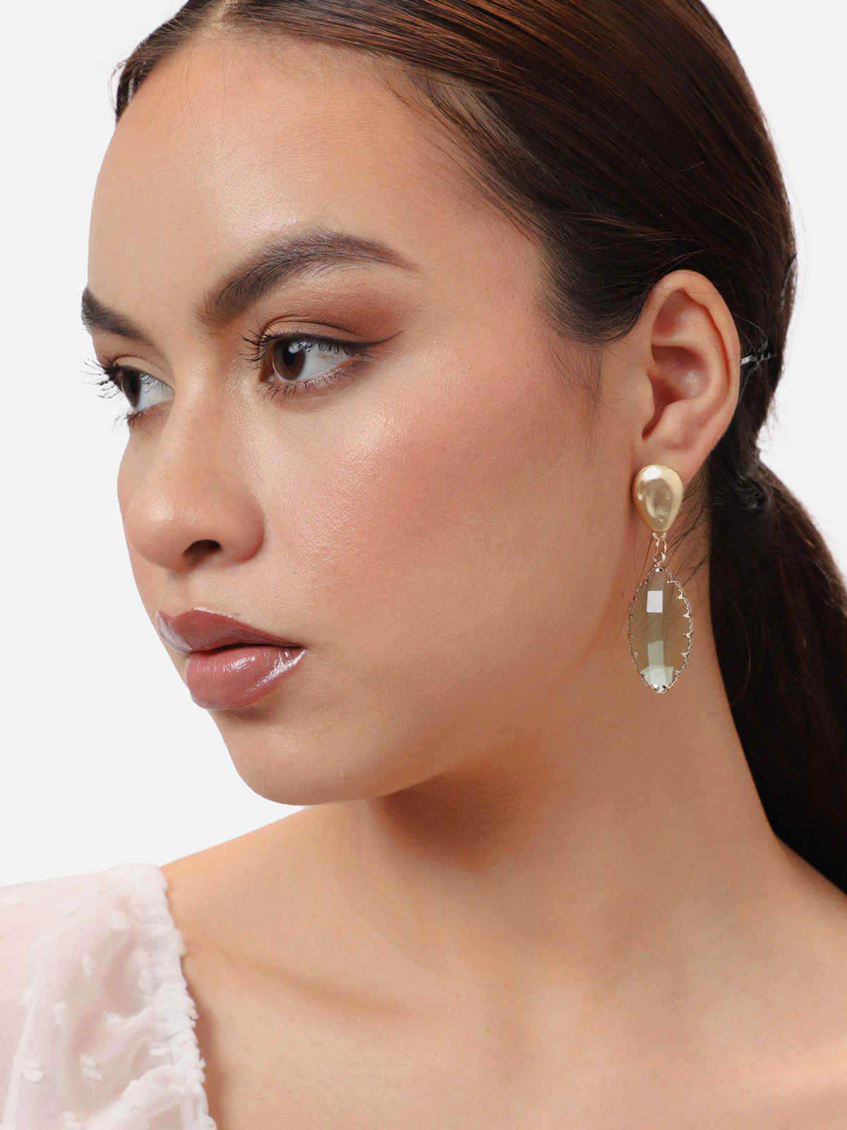 Sohi Gold-Plated Contemporary Drop Earrings