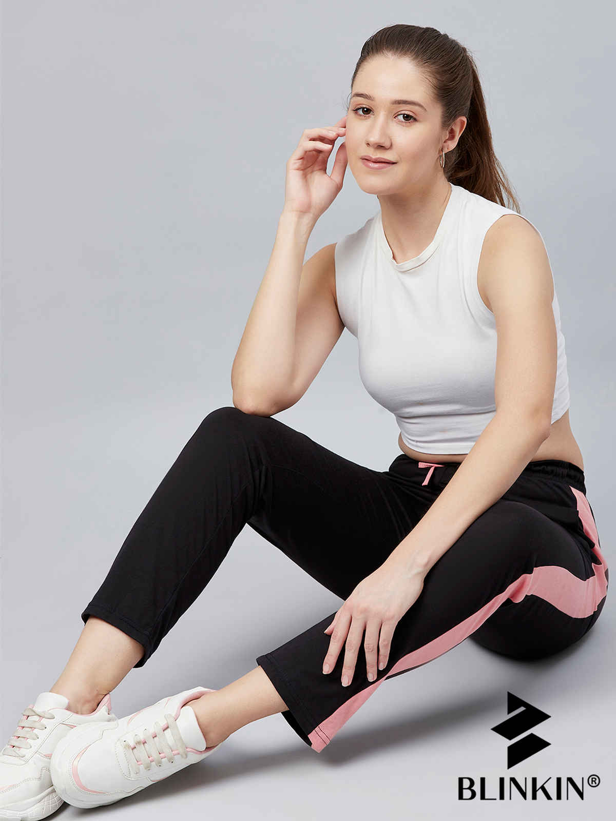 Blinkin Women's Cotton Color Block Pyjamas & Track Pants with Side Pockets | Black - XL