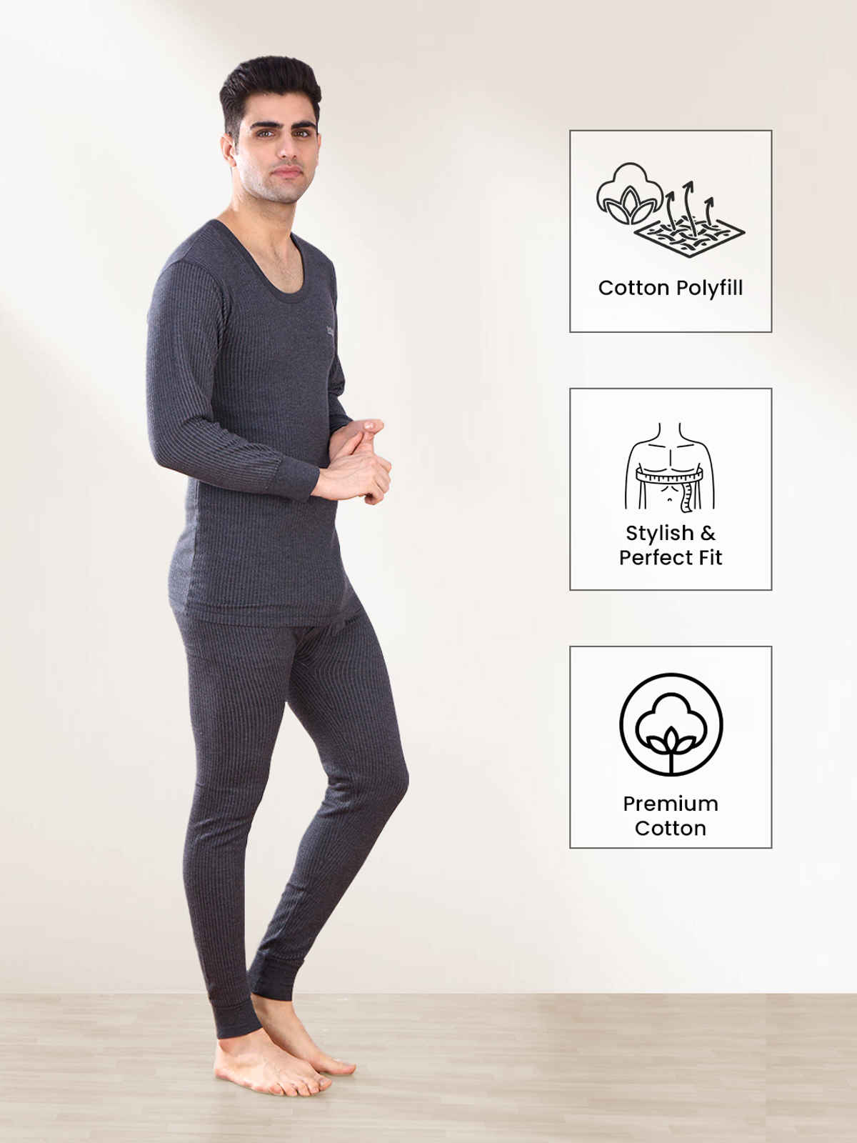 Lux Inferno Thermal Trouser for Men | Charcoal | 80 | Size S