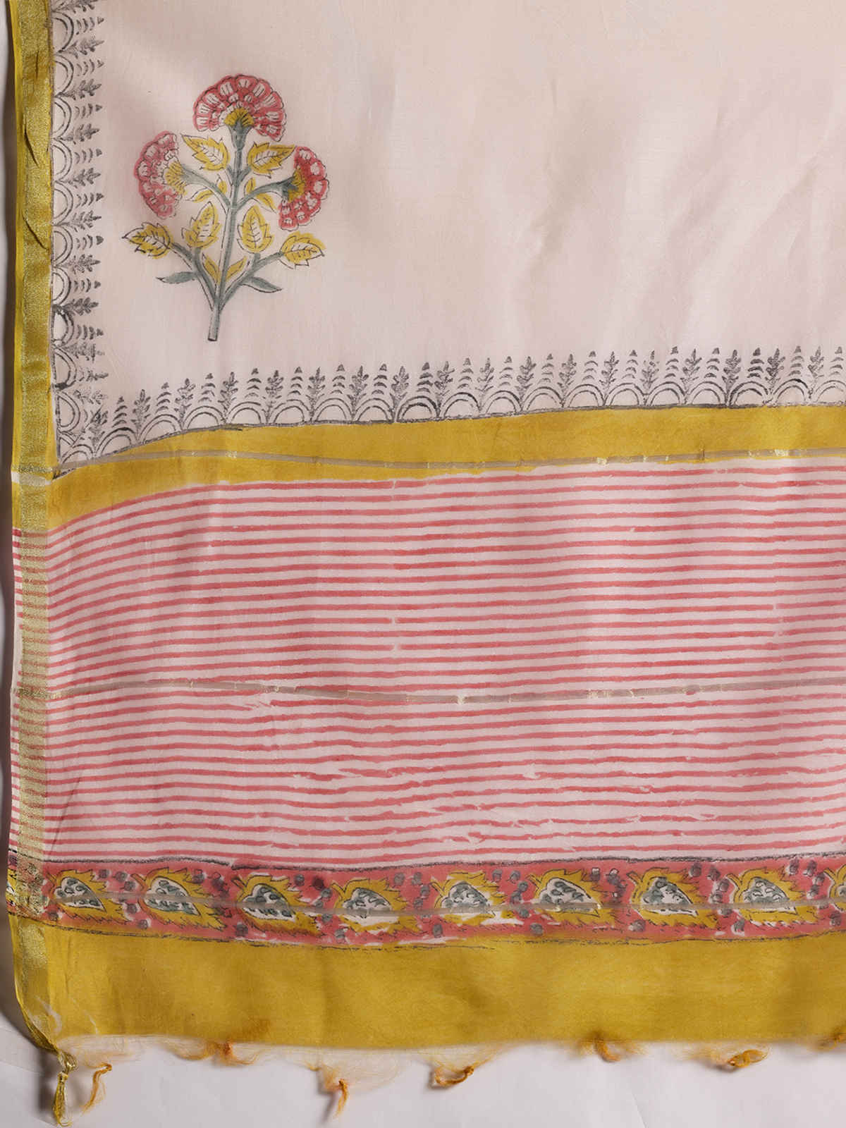 Libas Printed Cotton Straight Suit With Dupatta | 35922H | Yellow - S