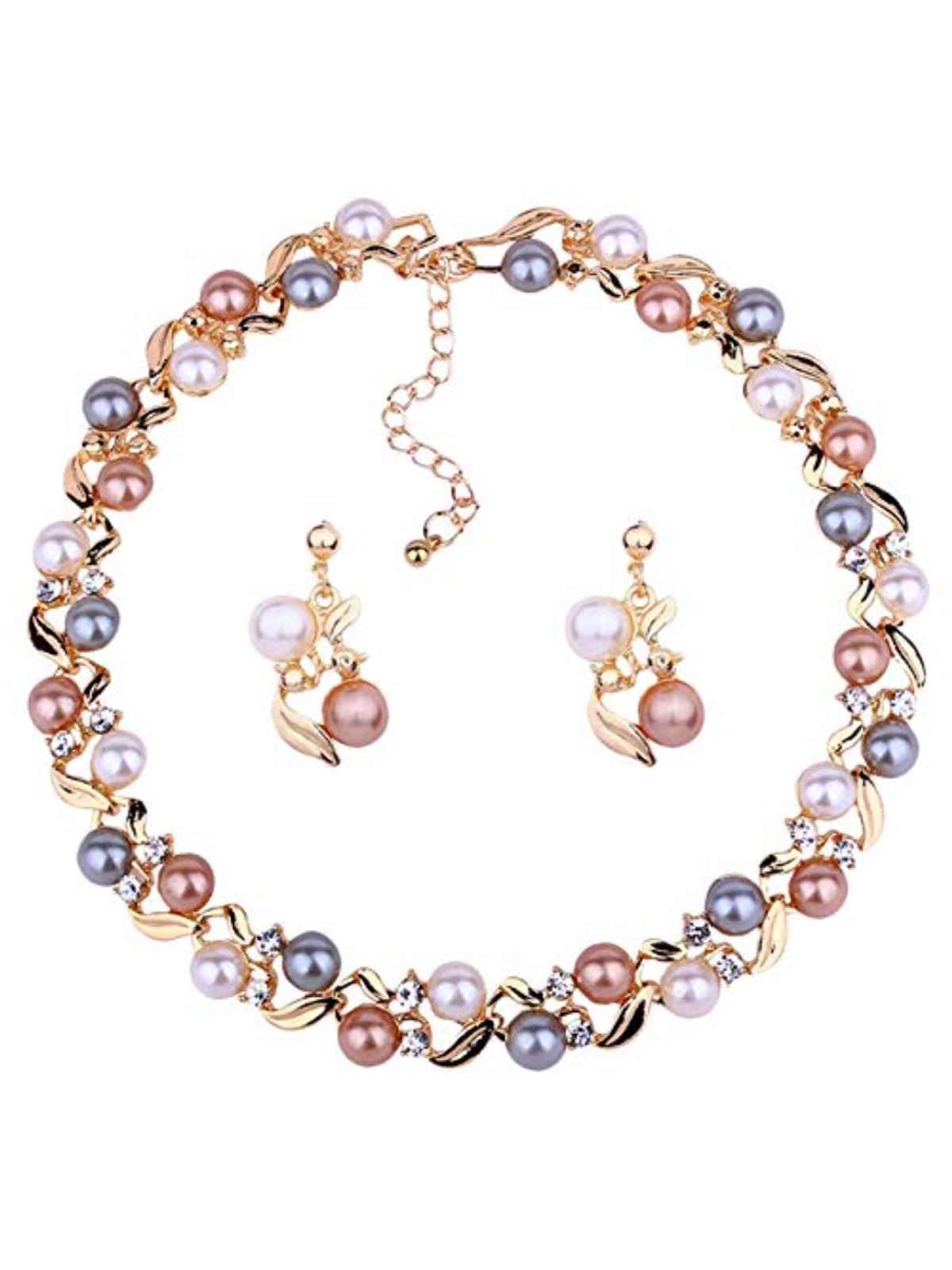 Youbella Stylish Latest Design Necklace Set Jewellery Set For Women (Multi-Colour) (Ybnk - 5659)