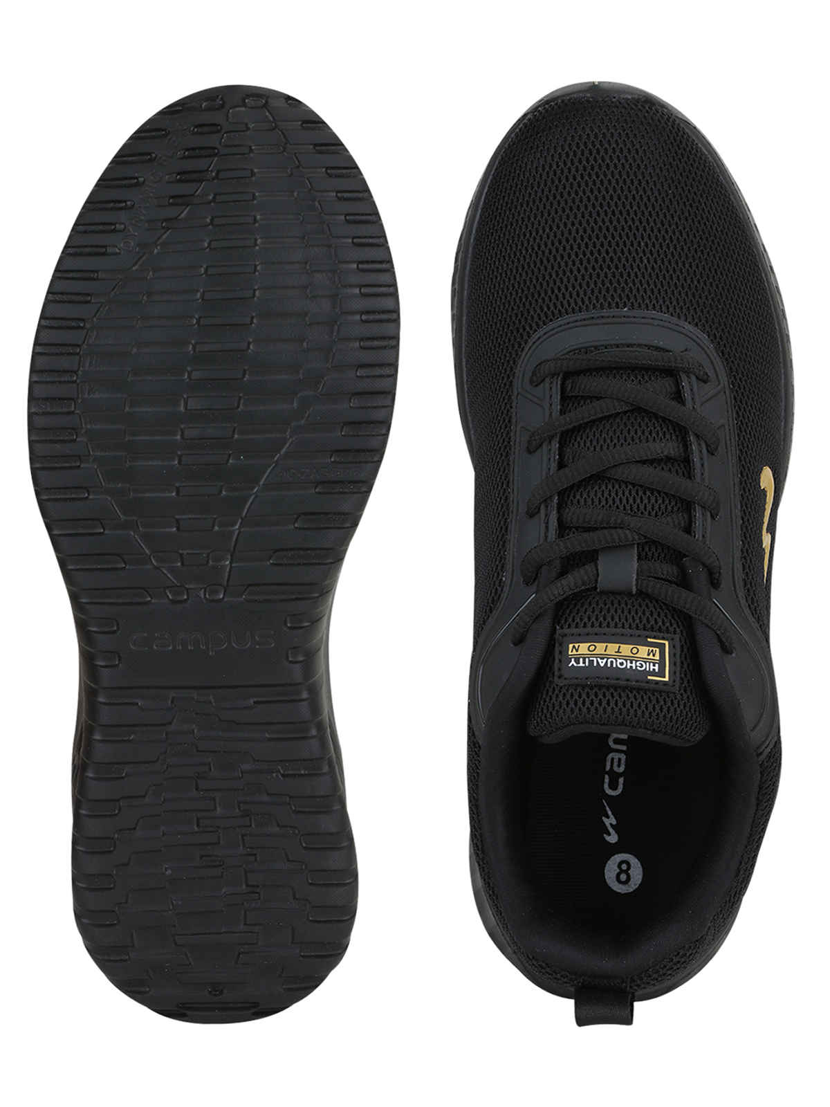 Campus Men's Running Shoes | WELLS | Black - UK 8