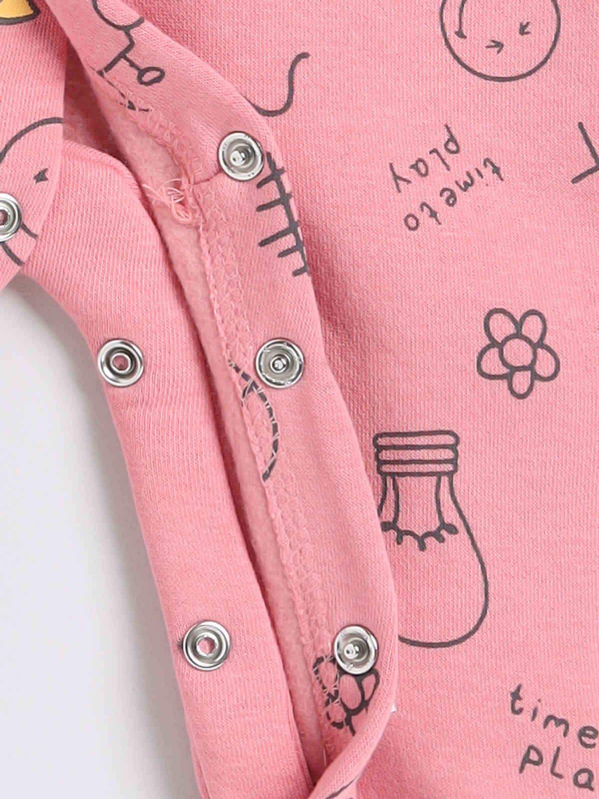 Mom's Love Smiley Printed Romper Infant Boys | Peach - 3-6 Month