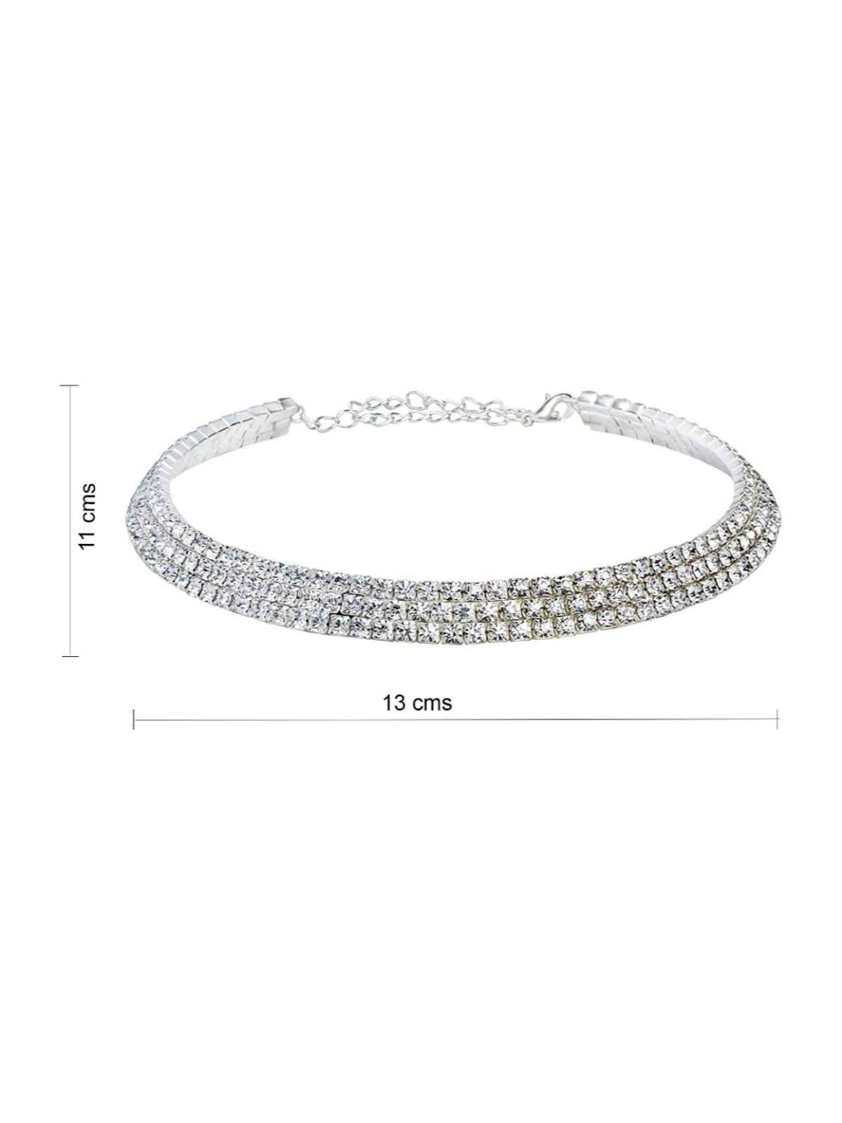 Youbella Traditional Jewellery Silver Plated Choker Necklace For Women (White)(Ybnk - 5501)