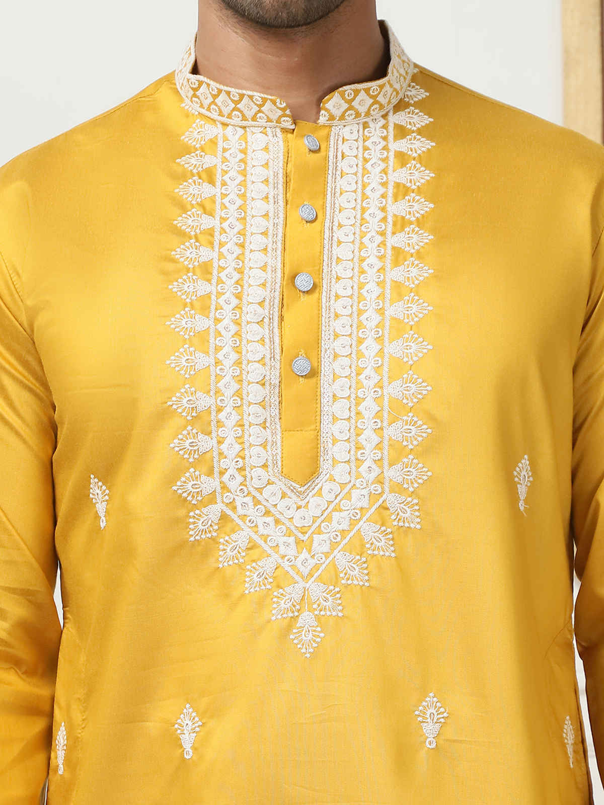 Jompers Men's Kurta | Mustard - M