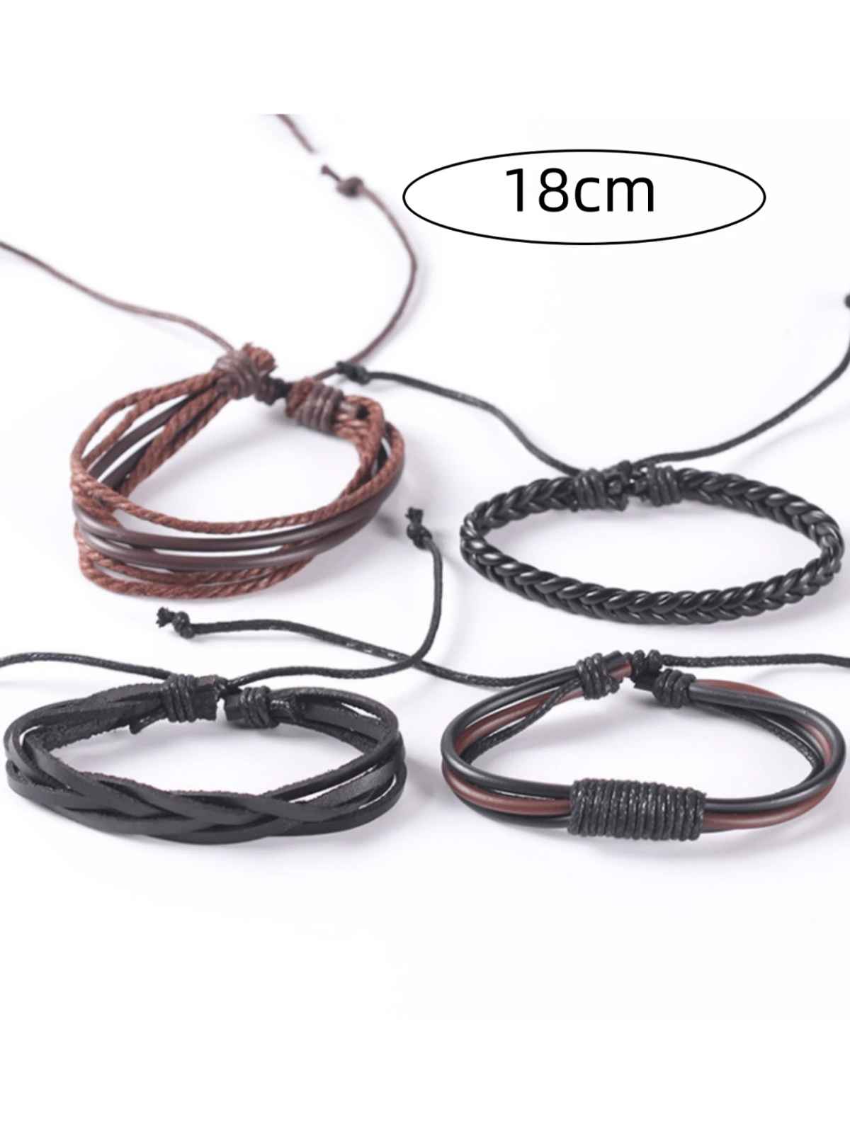 YouBella Bracelets for Men and Boys Black Leather Bracelet (YBBN - 92157)