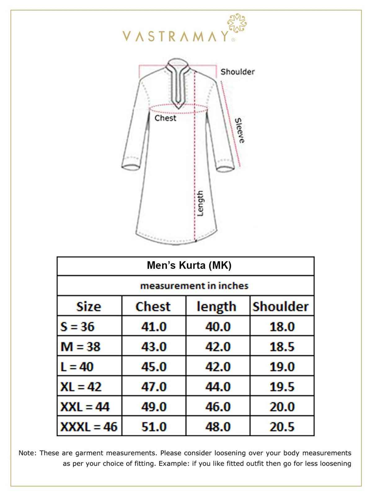 Vastramay Men's Cotton Kurta | White - L