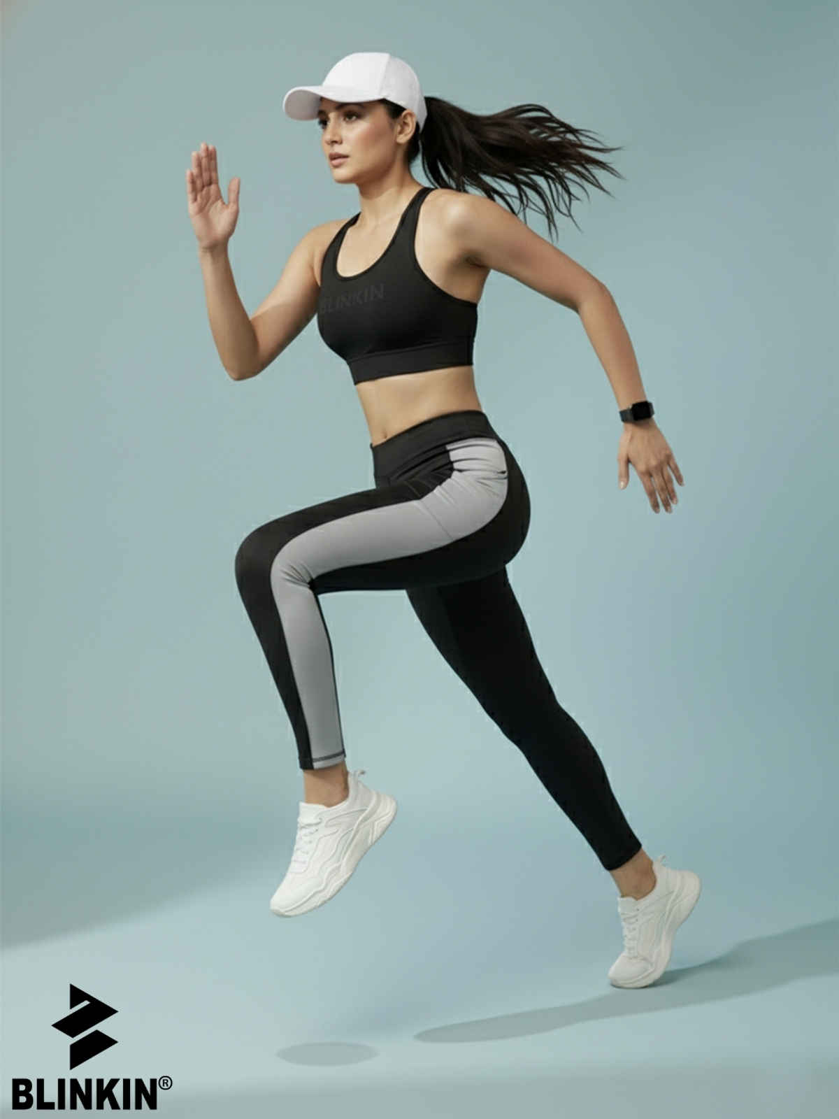 Blinkin Women's Gym Pants & Tights - Black | Grey | With Side Pocket | XXl