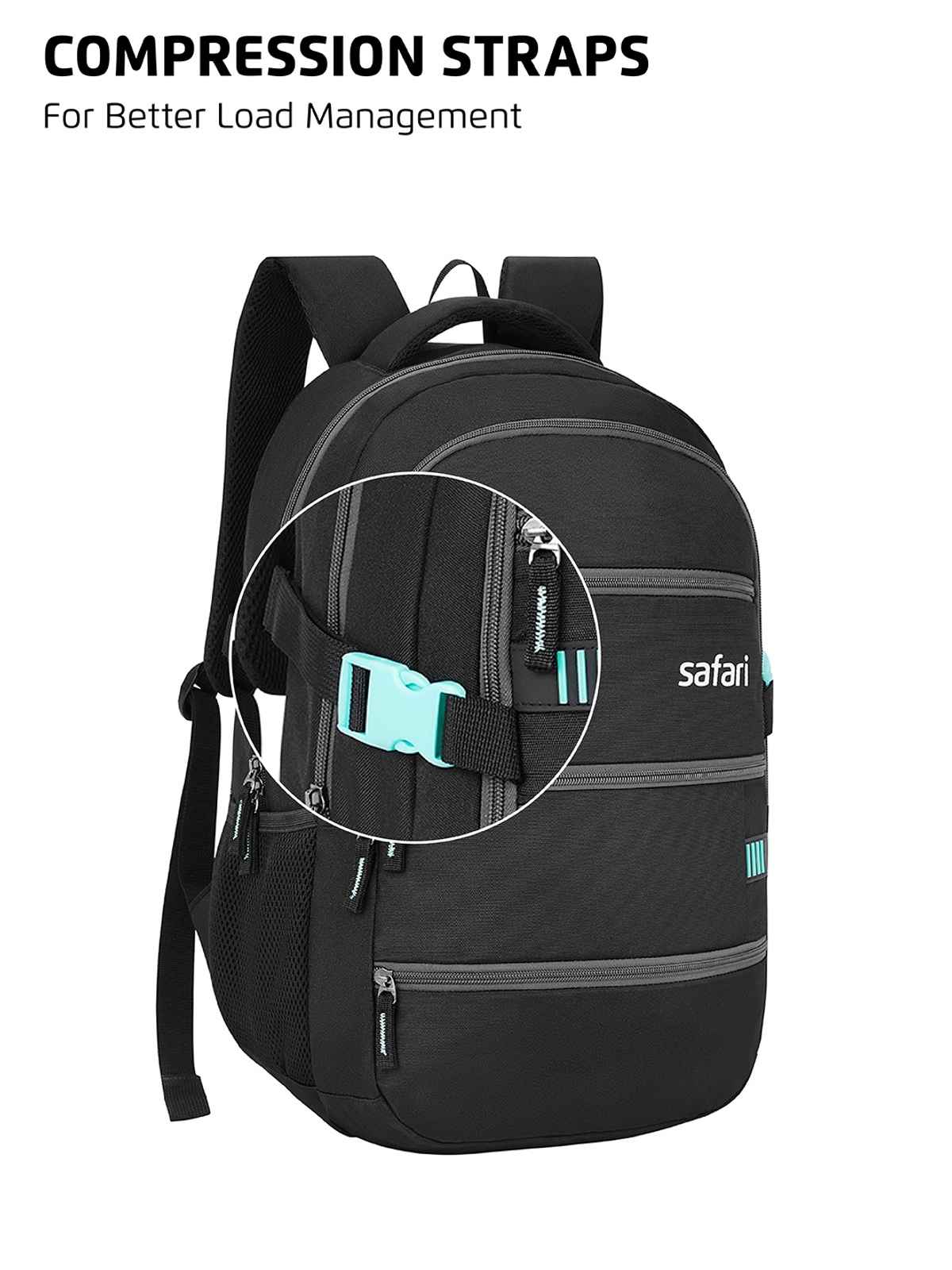 Safari Unisex Solid Polyester 30 L Top Handle Laptop Backpack | Black - 19 Inches