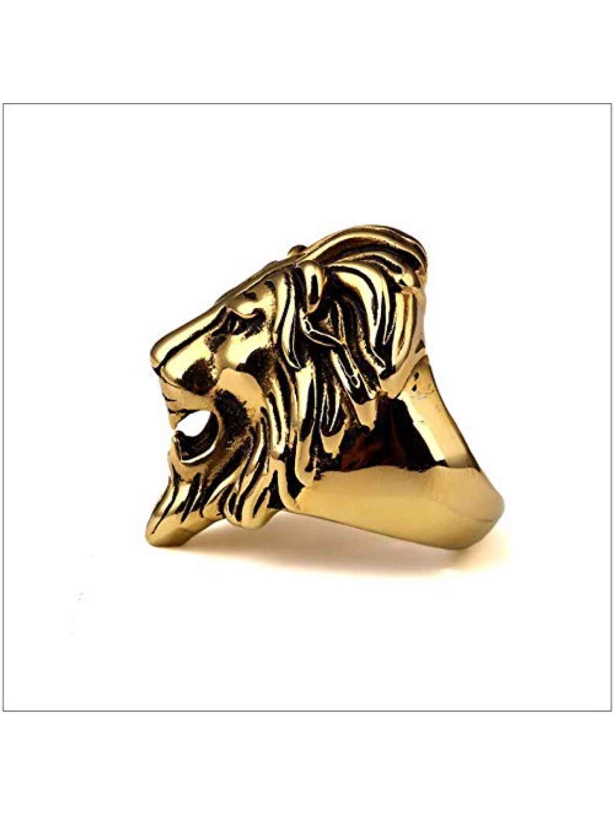 YouBella Jewellery 100% Stainless Steel 18K Gold Plated Ring for Boys and Men (YBRG - 20067)