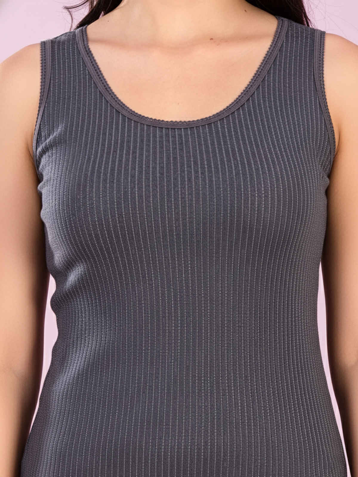Lux Inferno Sleeveless Thermal Top for Women | Charcoal | 85 | Size M