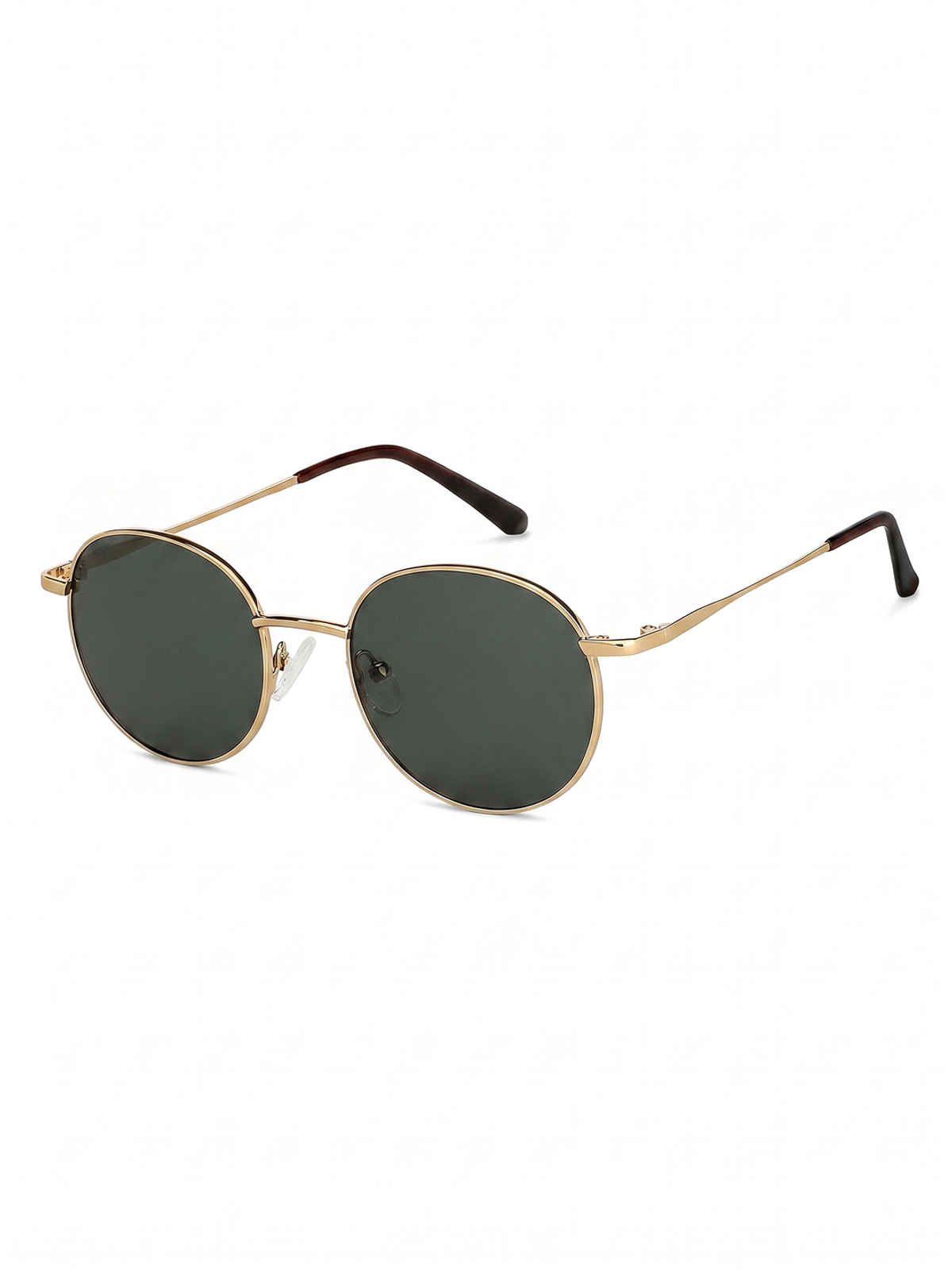 Vincent Chase By Lenskart Unisex Solid Metal Round Sunglasses | Gold - M