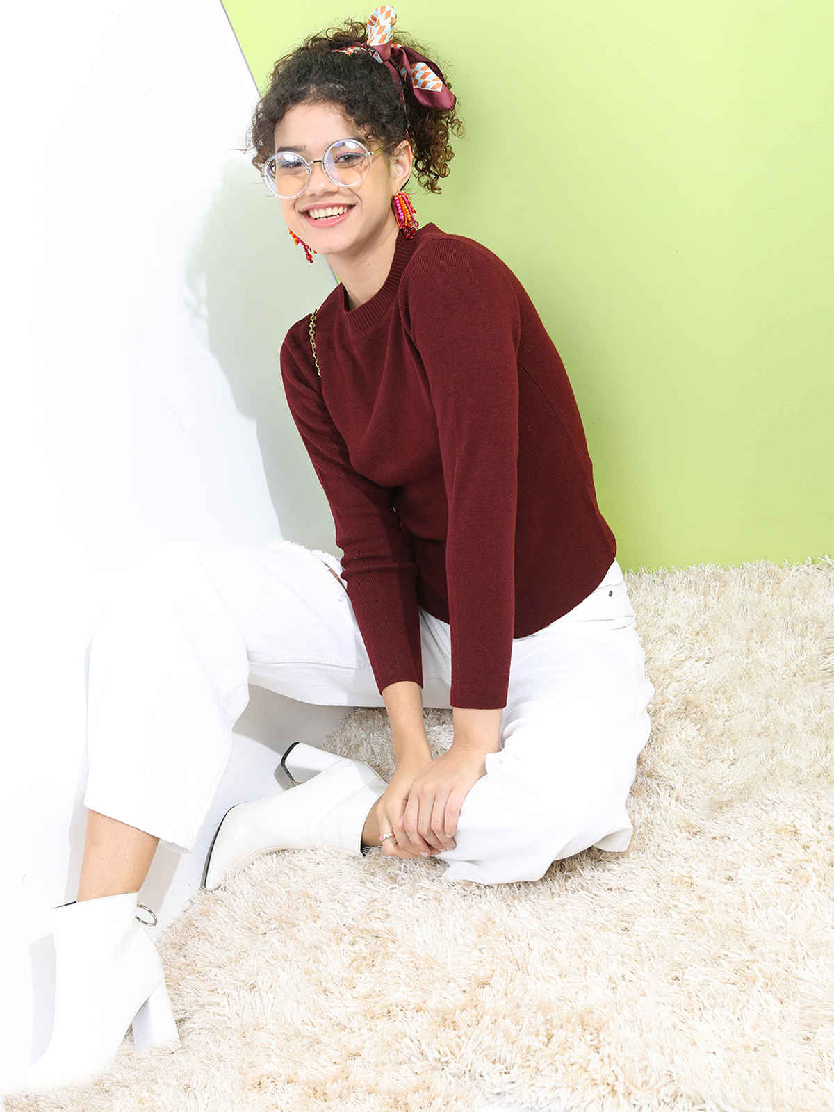 Tokyo Talkies Women's Hooded Sweatshirt | Burgundy - XL