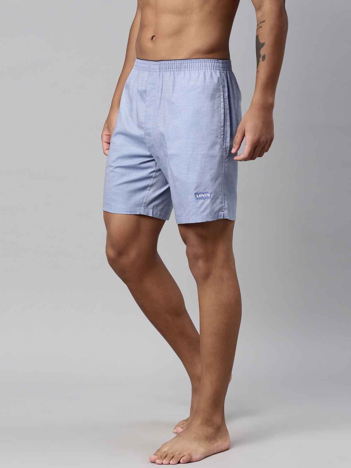 Levi's 028 Men's Plain Woven Boxer Shorts | Blue Mel | M
