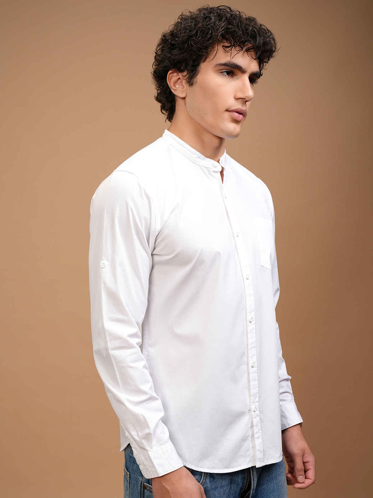 Highlander Men Slim Fit Casual Shirt | White | M