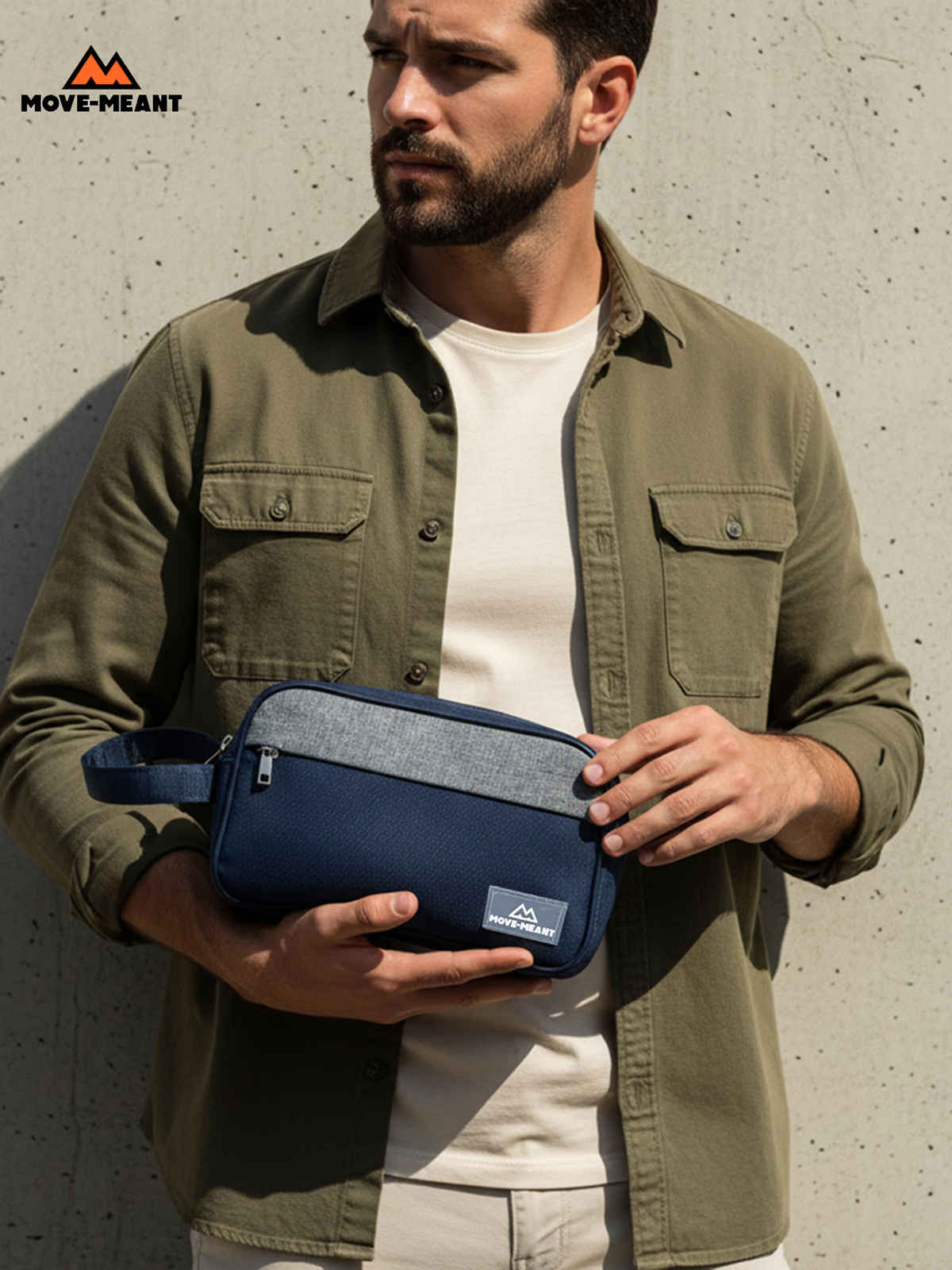 Move-Meant Fresh Kit Blue Travel Pouch Toiletry Kit With Compartemnts