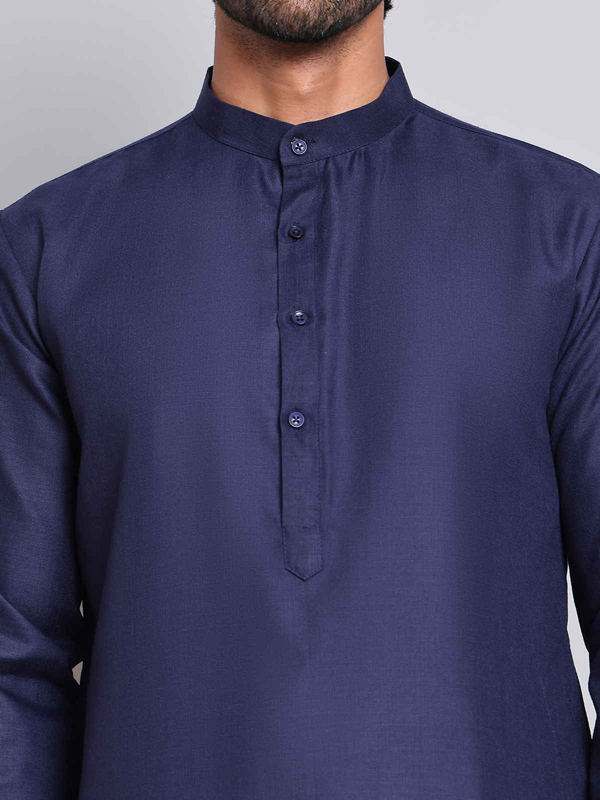 Jompers Solid Cotton Kurtas for Men s | KO 5144 | Navy | S
