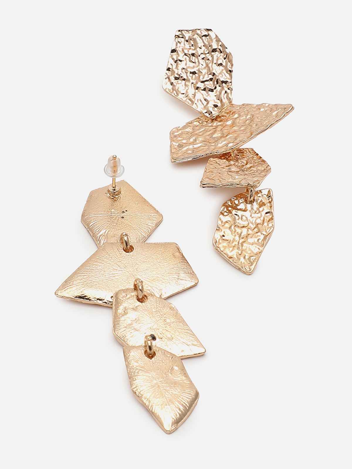 Sohi Gold-Toned Contemporary Drop Earrings For Women's
