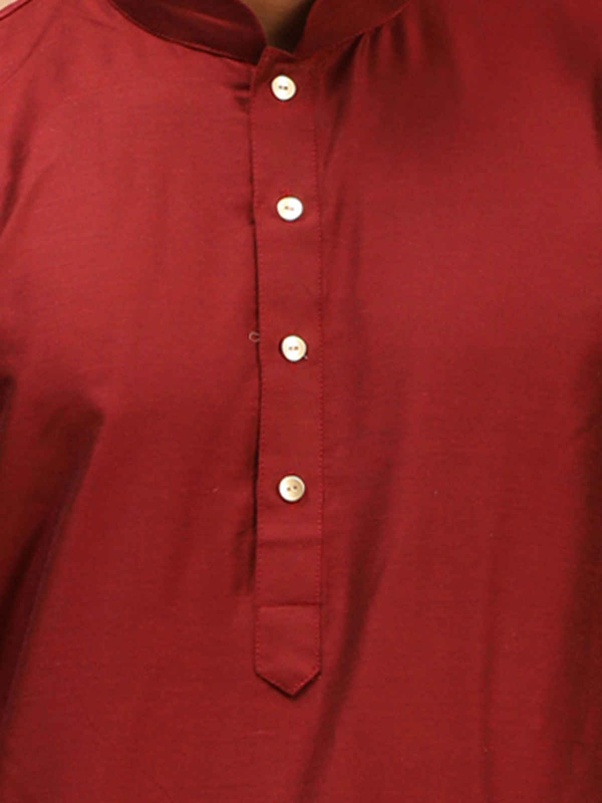 Vastramay Men's Viscose Kurta | Maroon - S