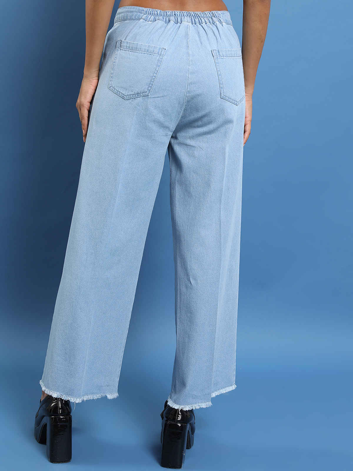 Tokyo Talkies Women's Straight Fit Cotton Jeans| Light Blue - 30