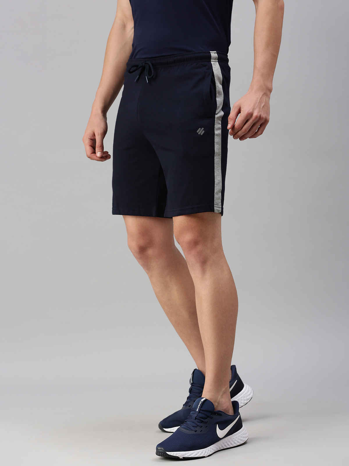 Onn Side Striped Super Soft Cotton Shorts | Navy - L