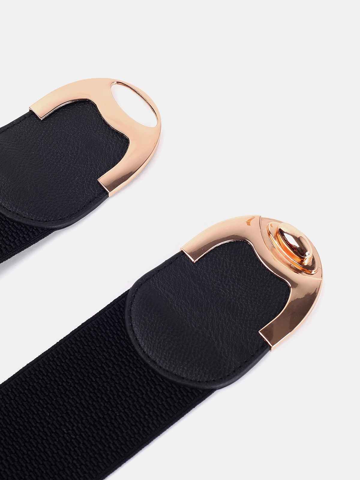 Haute Sauce Women's Solid Vegan Leather Belt | Black - Free Size