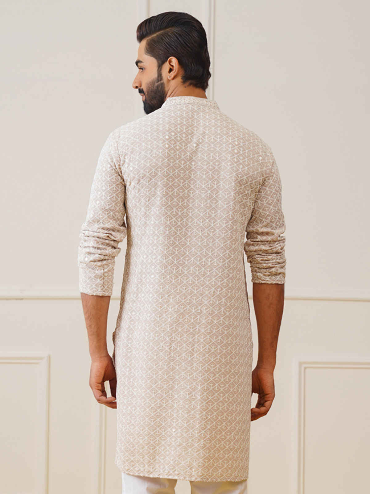 Jompers Men's Kurta | Ko 5005 | Beige - S