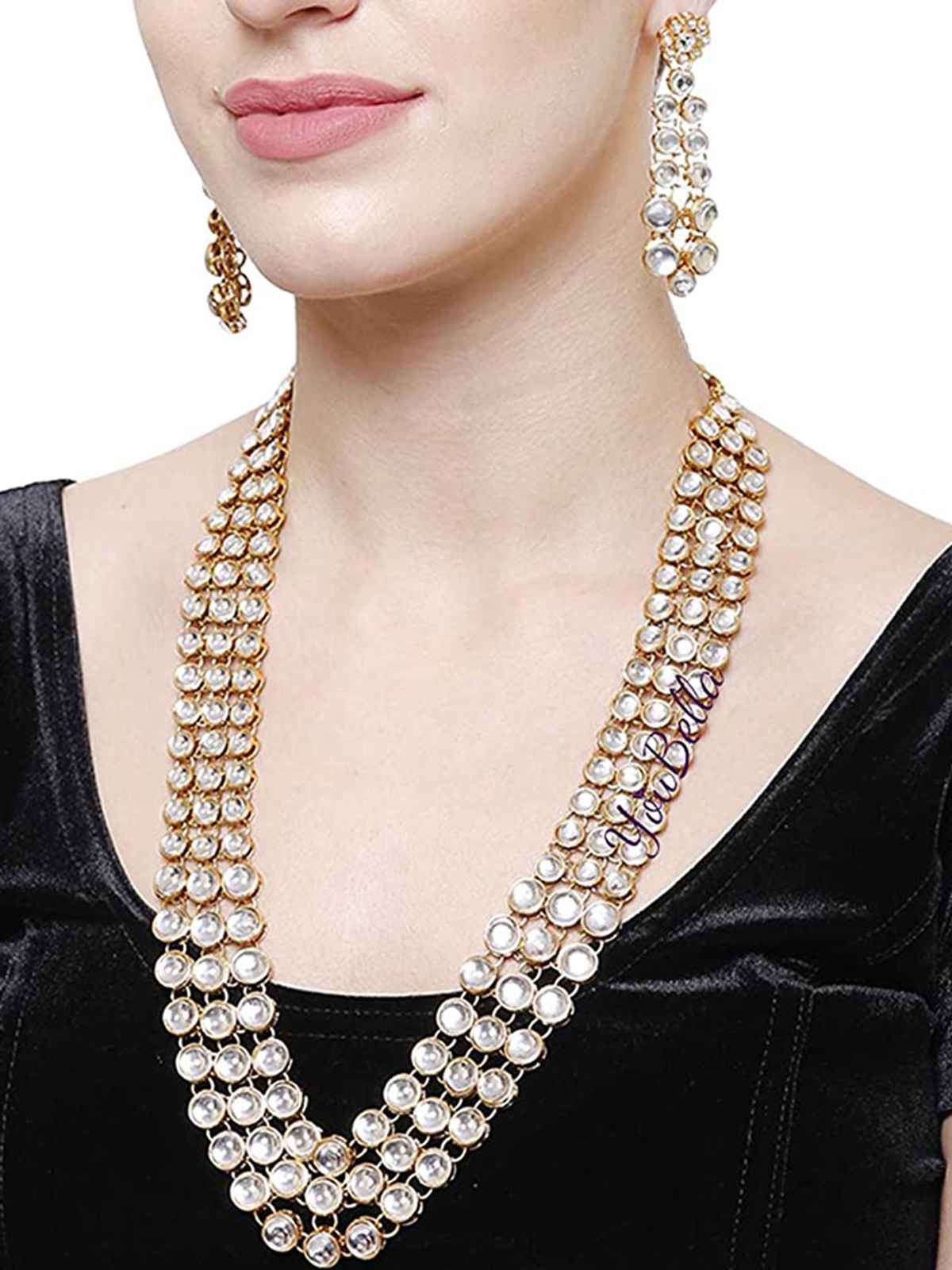 Youbella Traditional Jewellery Gold Plated Jewellery Set For Women (Golden)(Ybnk - 5426A)