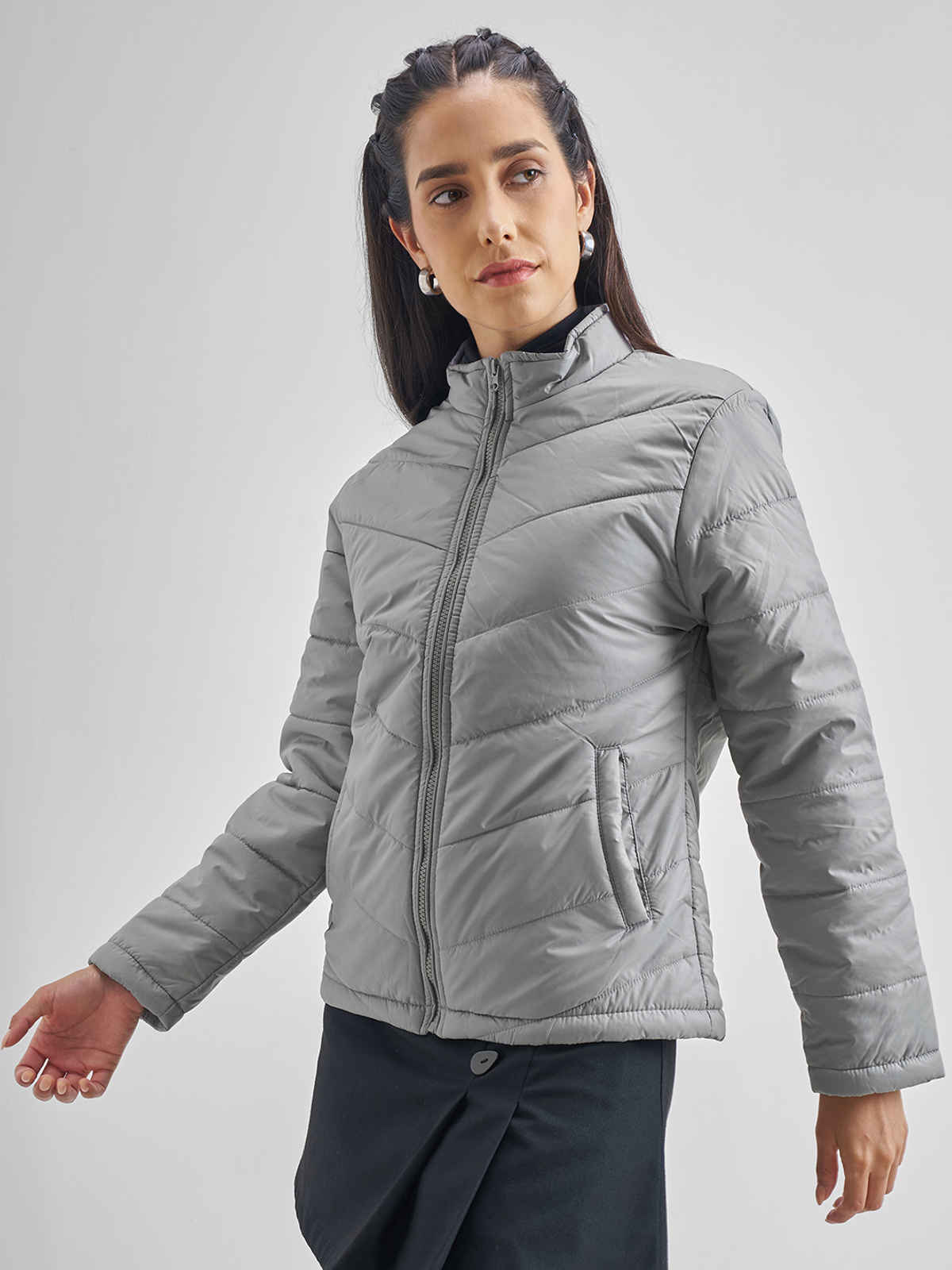 Tokyo Talkies Women's Puffer Jacket | Alloy - M