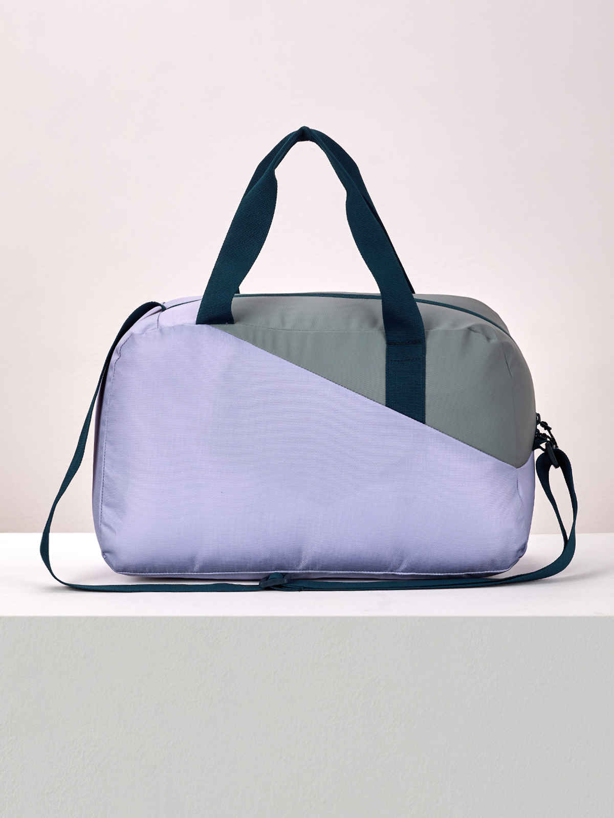 Wildcraft Unisex Color Block Polyester Duffel Bag | Purple and Grey - 22 cm