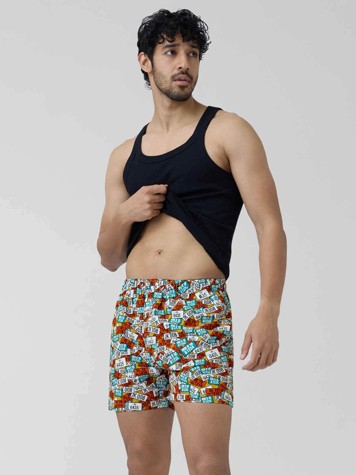 XYXX Printed Combed Cotton Boxer |Men's Inner Boxer | Plate Orange - M