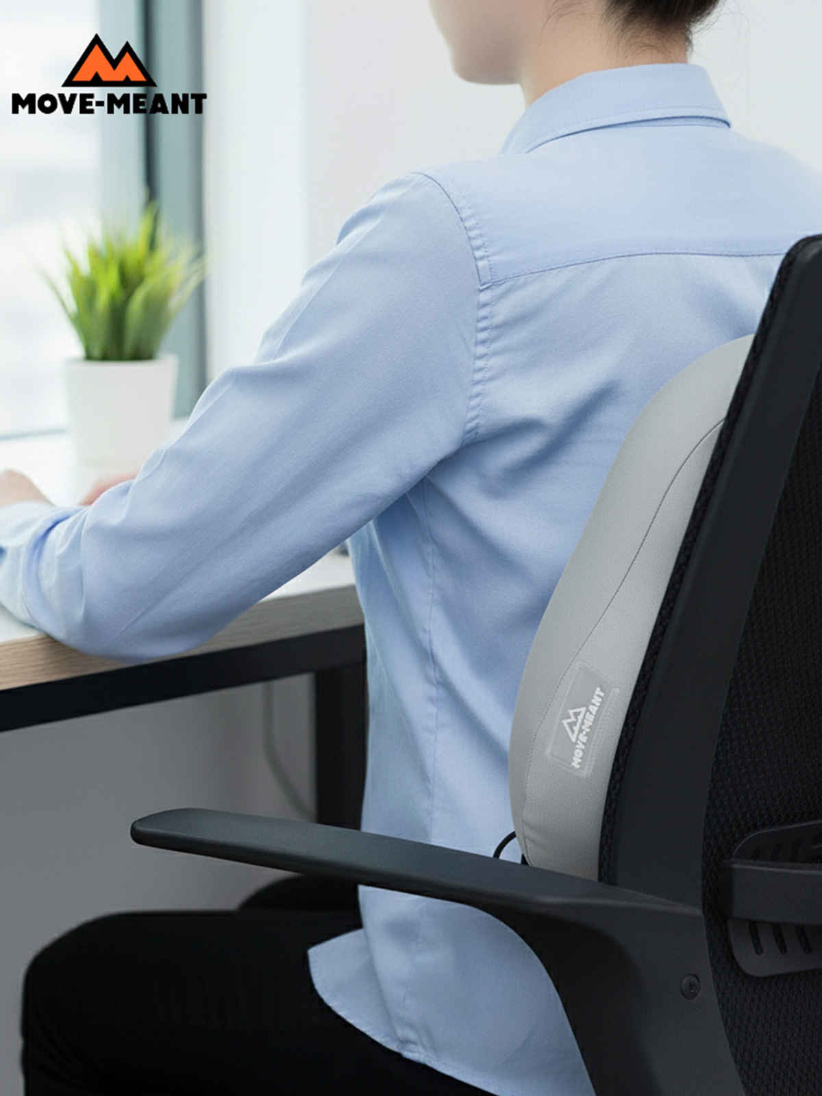 Move-Meant Dreamrest Navy Blue Memory Foam Solid Neck Pillow