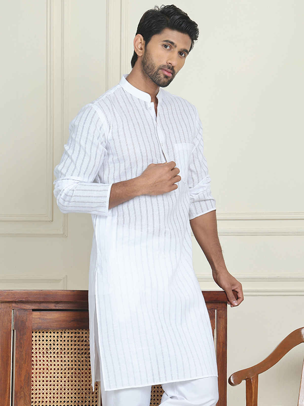 Jompers Men's Kurta | White - S