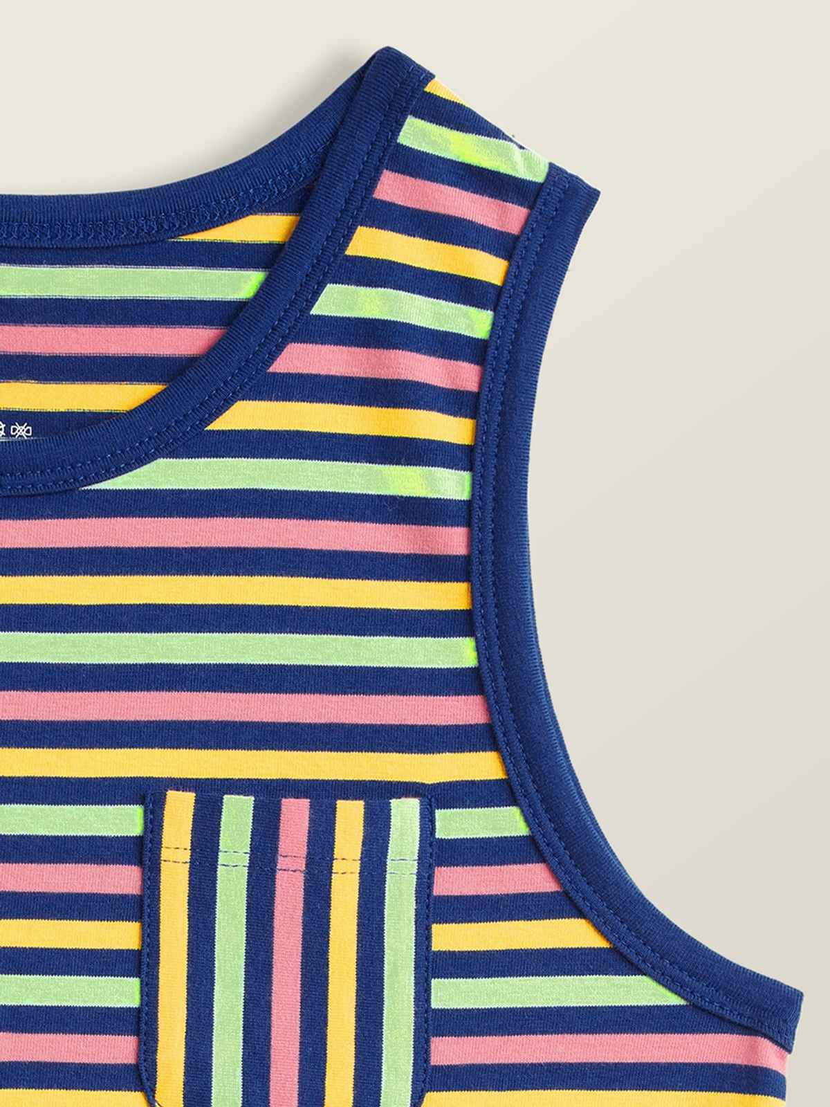 XY Life Kids Outer Vest for Boys, Antimicrobial Finish - Multi Stripes | 11-12Y | Pack Of 2